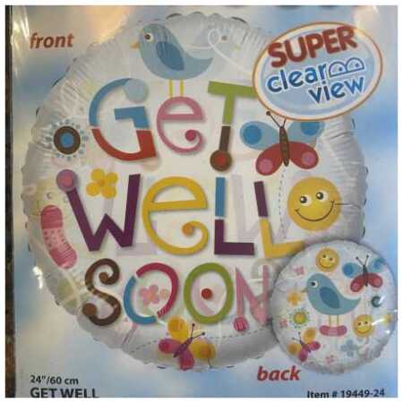 Get Well Soon Foil Balloon Colourful Bird