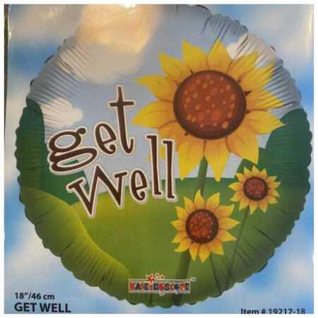Get Well Soon Foil Balloon Sunflower