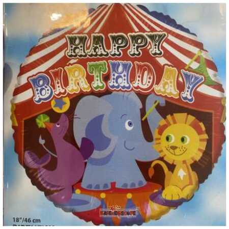 Happy Birthday Foil Balloon Animal Circus