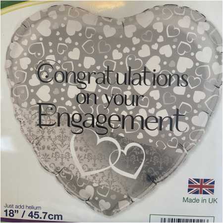 Marriage Foil Balloon Congrats On Engagement, The Baggery Sundries UK Ltd Marriage Foil Balloon Congrats On Engagement