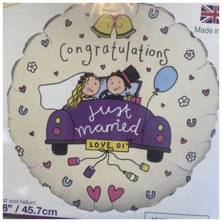 Marriage Foil Balloon Just Married Car