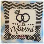 Marriage Foil Balloon Just Married Pillow