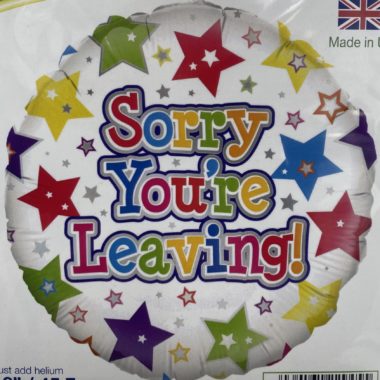 Sorry You're Leaving Foil Balloon Stars, The Baggery Sundries UK Ltd Sorry You're Leaving Foil Balloon Stars