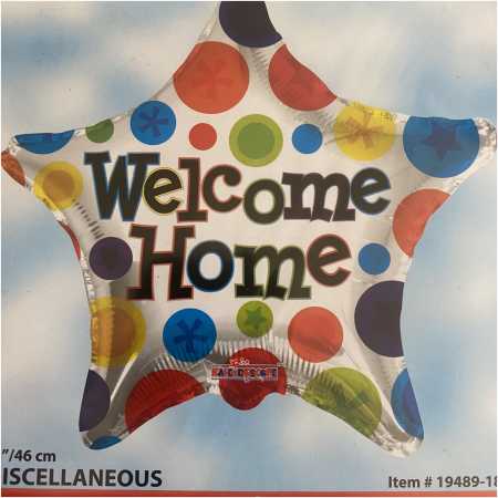 Welcome Home Foil Balloon Star, The Baggery Sundries UK Ltd Welcome Home Foil Balloon Star