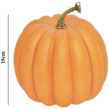 Artificial Orange Pumpkin 19cm in Diameter With Stalk