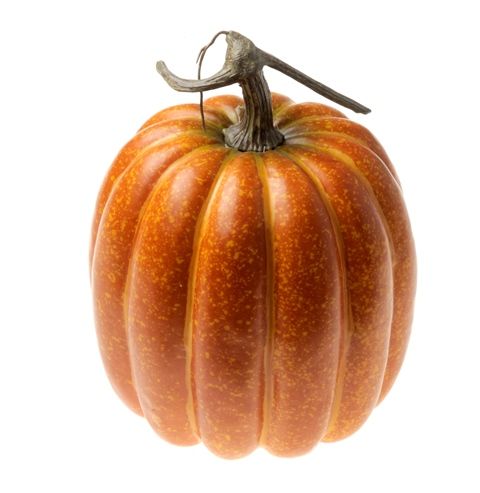 Artificial Orange Autumn Pumpkin 32cm in Diameter With Stalk, The Baggery Sundries UK Ltd Artificial Orange Autumn Pumpkin 32cm in Diameter With Stalk