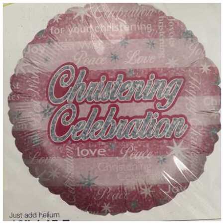 Baby Foil Balloons On Christening Celebration