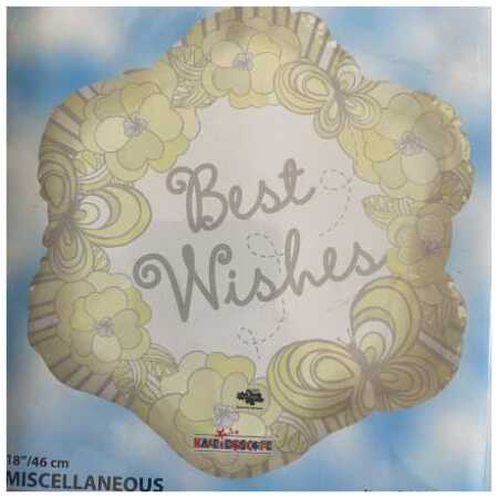 Best Wishes Foil Balloon Butterfly Flower