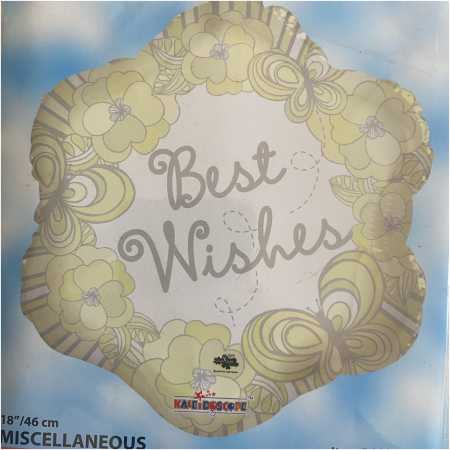 Best Wishes Foil Balloon Butterfly Flower, The Baggery Sundries UK Ltd Best Wishes Foil Balloon Butterfly Flower