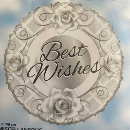 Best Wishes Foil Balloon Silver Flower, The Baggery Sundries UK Ltd Best Wishes Foil Balloon Silver Flower