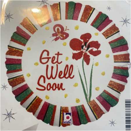 Get Well Soon Foil Balloon Iris, The Baggery Sundries UK Ltd Get Well Soon Foil Balloon Iris