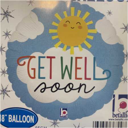 Get Well Soon Foil Balloon Sun, The Baggery Sundries UK Ltd Get Well Soon Foil Balloon Sun