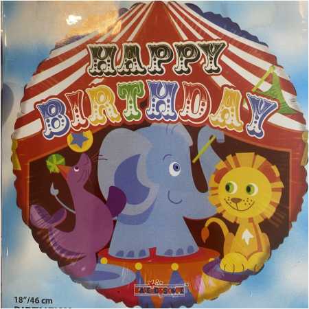 Happy Birthday Foil Balloon Animal Circus