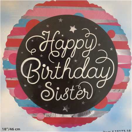 Happy Birthday Foil Balloon Sister