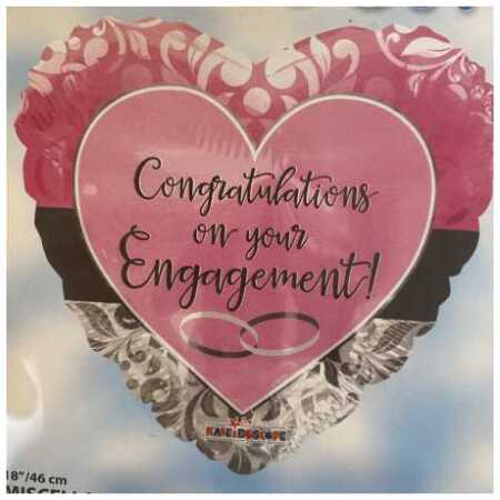 Marriage Foil Balloon Congrats On Engagement Pink
