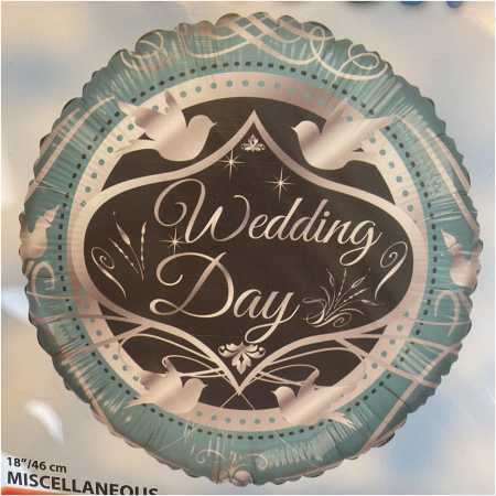 Marriage Foil Balloon Wedding Day Blue, The Baggery Sundries UK Ltd Marriage Foil Balloon Wedding Day Blue