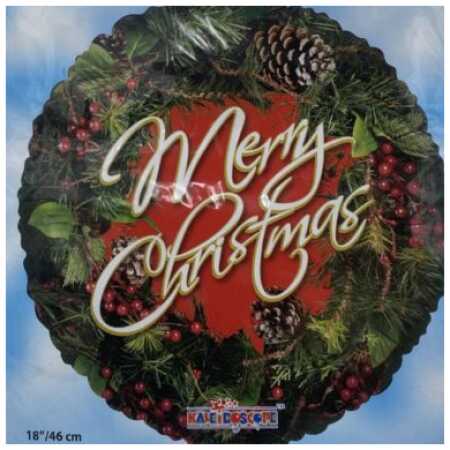 Merry Christmas Foil Balloon Wreath