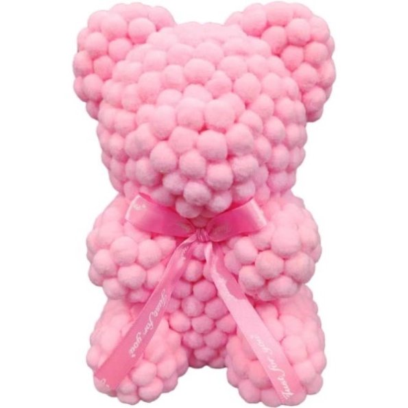 Pompom Pink Bear, The Baggery Sundries UK Ltd Pompom Pink Bear