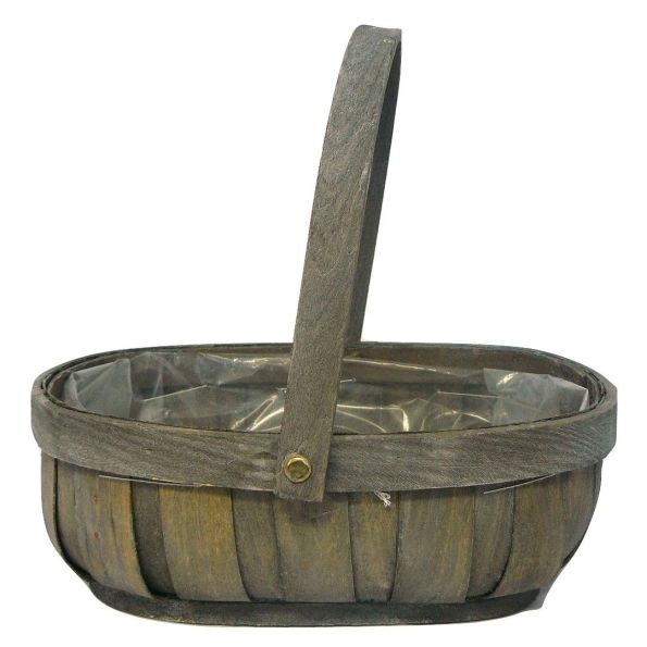 16cm Round Two Tone Seagrass and Green Paper Basket