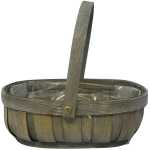 16cm Round Two Tone Seagrass and Green Paper Basket