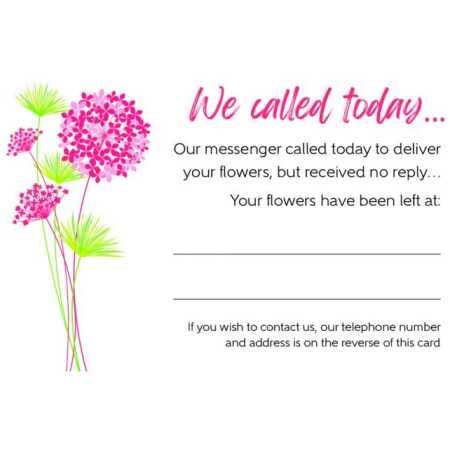 We Called Today Delivery Card (Pack of 100)