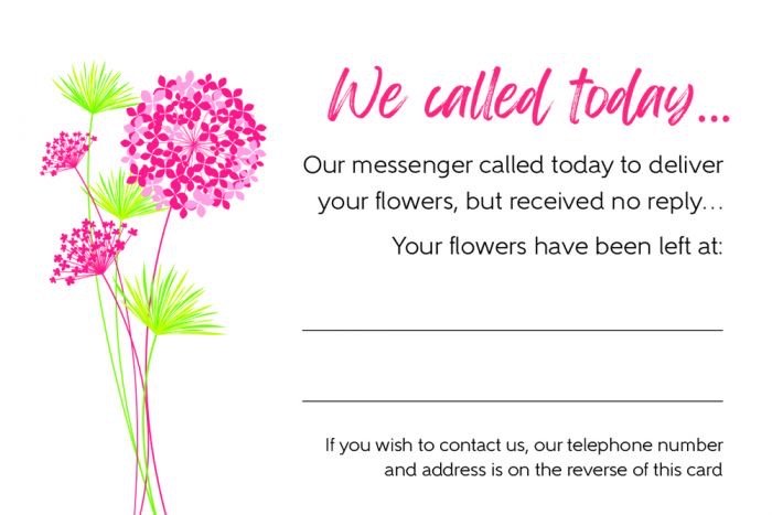 We Called Today Delivery Card (Pack of 100), The Baggery Sundries UK Ltd We Called Today Delivery Card (Pack of 100)