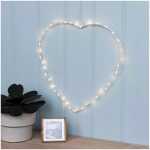 Christmas LED Silver Metal Heart - 25cm