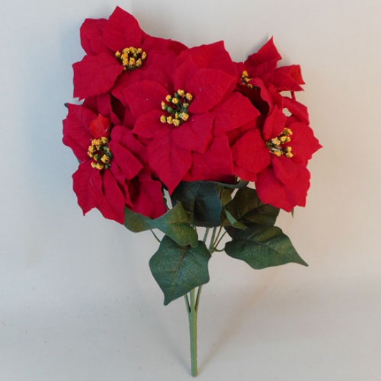 46CM RED POINSETTIA X 5 BOUQUET, The Baggery Sundries UK Ltd 46CM RED POINSETTIA X 5 BOUQUET