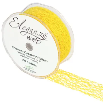 Web Ribbon 38mm x 20m Yellow, The Baggery Sundries UK Ltd Web Ribbon 38mm x 20m Yellow