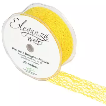 Web Ribbon 38mm x 20m Yellow, The Baggery Sundries UK Ltd Web Ribbon 38mm x 20m Yellow