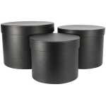 Black Hat Box (Set of 3) (Largest - D19 x H14.4cm)