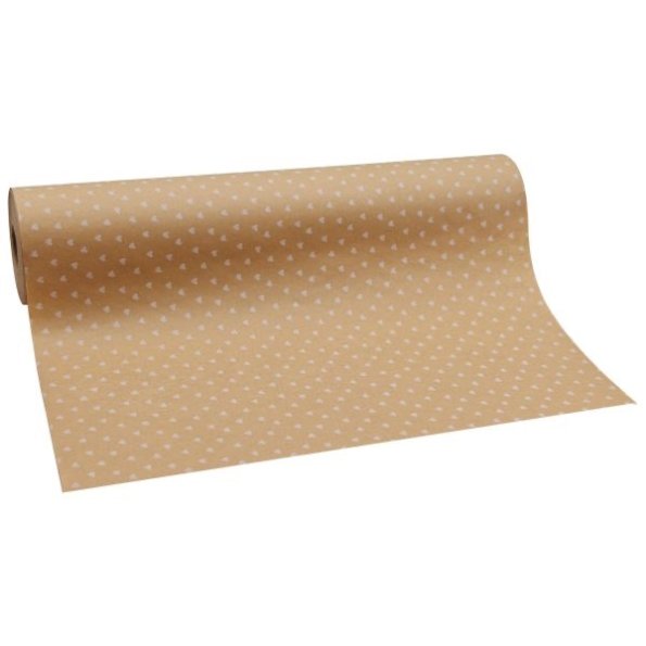 WHITE HEARTS KRAFT PAPER ROLL 50cm *100m