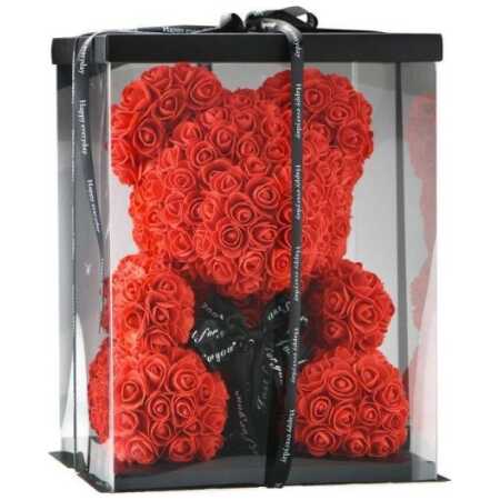Red Rose Foam Teddy Bear 40cm Gift Boxed