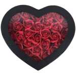 Black Heart Hatbox With Red Scented Roses 27*24*11.5cm