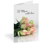 Folded Card - To Mum with love - Pink Roses - Pk25
