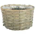 Round Woodchip Basket - Full Willow Rim and Liner - 22x H13cm