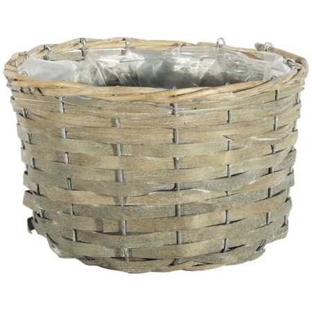 Round Woodchip Basket - Full Willow Rim and Liner - 22x H13cm