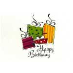 FLOWER CARD HAPPY BIRTHDAY 13*9CM