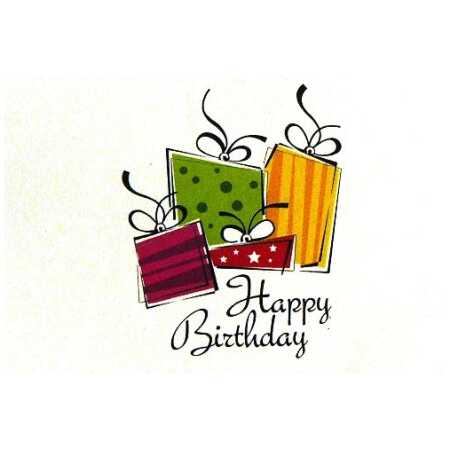 FLOWER CARD HAPPY BIRTHDAY 13*9CM