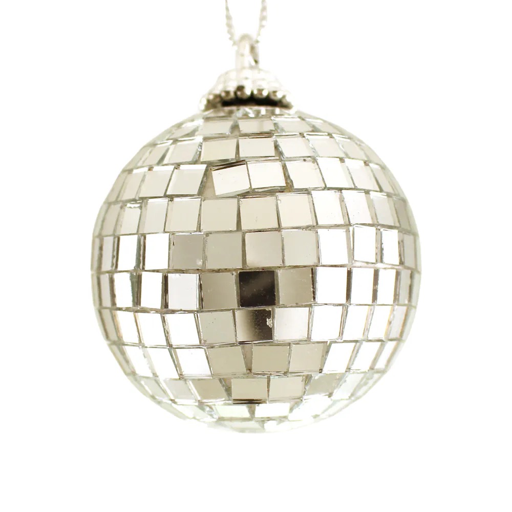 5cm Hanging Silver Disco Ball, The Baggery Sundries UK Ltd 5cm Hanging Silver Disco Ball