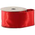 Christmas - Red Shine Ribbon - Wired Edge - 63mm x 10yds