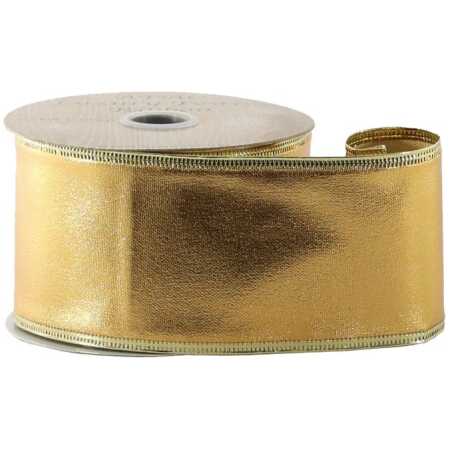 Christmas - Metallic Gold Ribbon - Wired Edge - 63mm x 10yds
