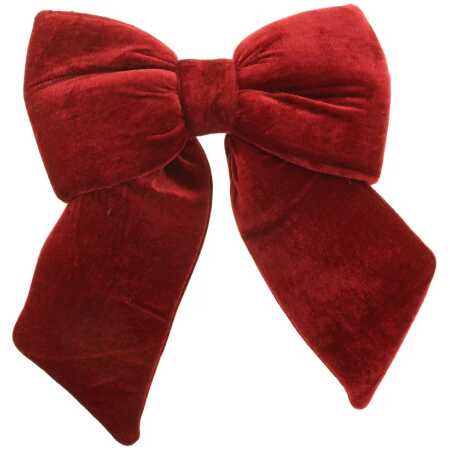 28cm Velvet Bow - Burgundy