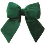 48cm Velvet Bow - Dark Green