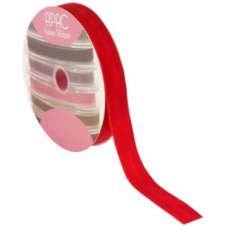 Christmas-Bright Red Velvet Ribbon 25mm x 20m