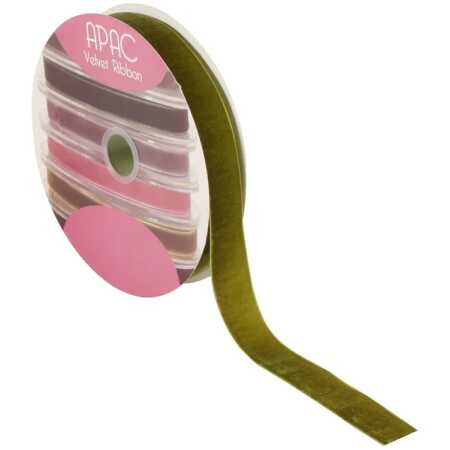 Christmas - Sage Green Velvet Ribbon 25mm x 20m