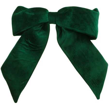 68cm Velvet Bow - Dark Green