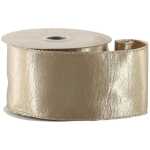 Christmas - Pale Gold Shine Ribbon - Wired Edge - 63mm x 10yds