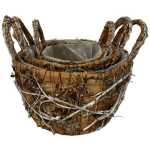 Bark Set of 3 Eared Round Pots