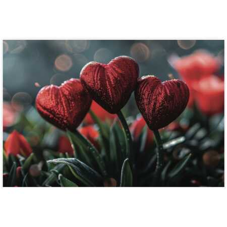 Folded Flowers Hearts For Valentine's Day